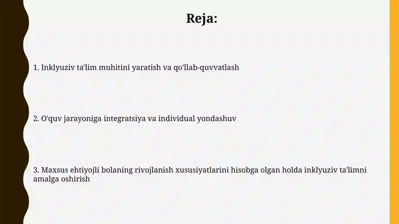 Inklyuziv talimni amalga oshirish alohida talim ehtiyojli bolaning rivojlanish xususiyatlari 2