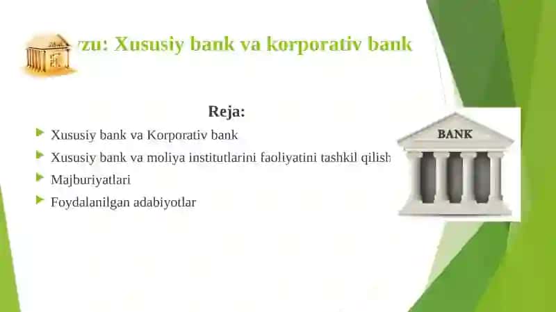 Xususiy bank va korporativ bank 2