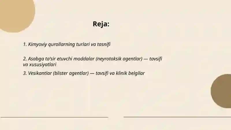 Kimyoviy qurollar, uni qoʼllash usullari va zaharli moddalar tavsifi 2