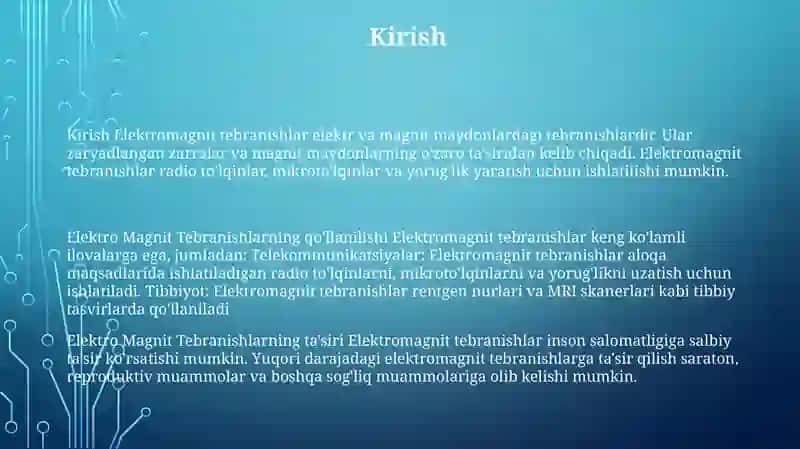 Elektro Magnit Tebranishlar 2