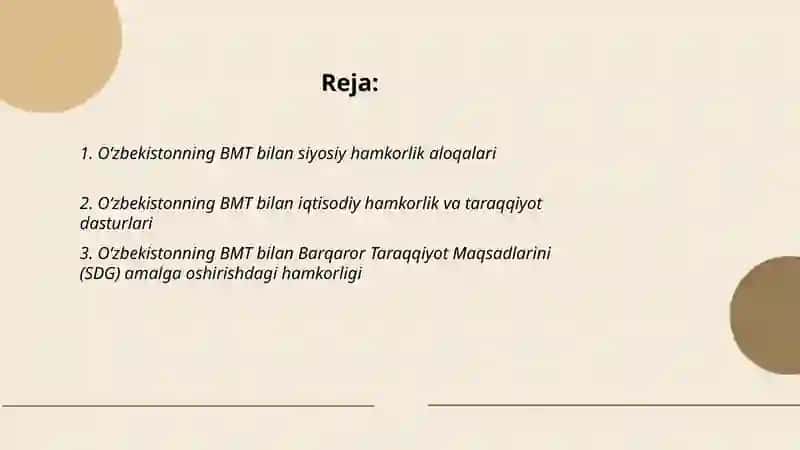 Oʻzbekistonning BMT bilan hamkorlik aloqalari 2