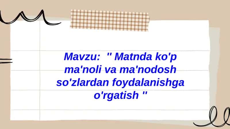 O'zbek tilini o'qitish metodikasi 2