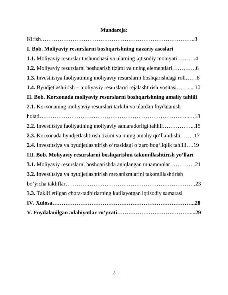 Moliya nazorati orqali biznes faoliyatini takomillashtirish 2
