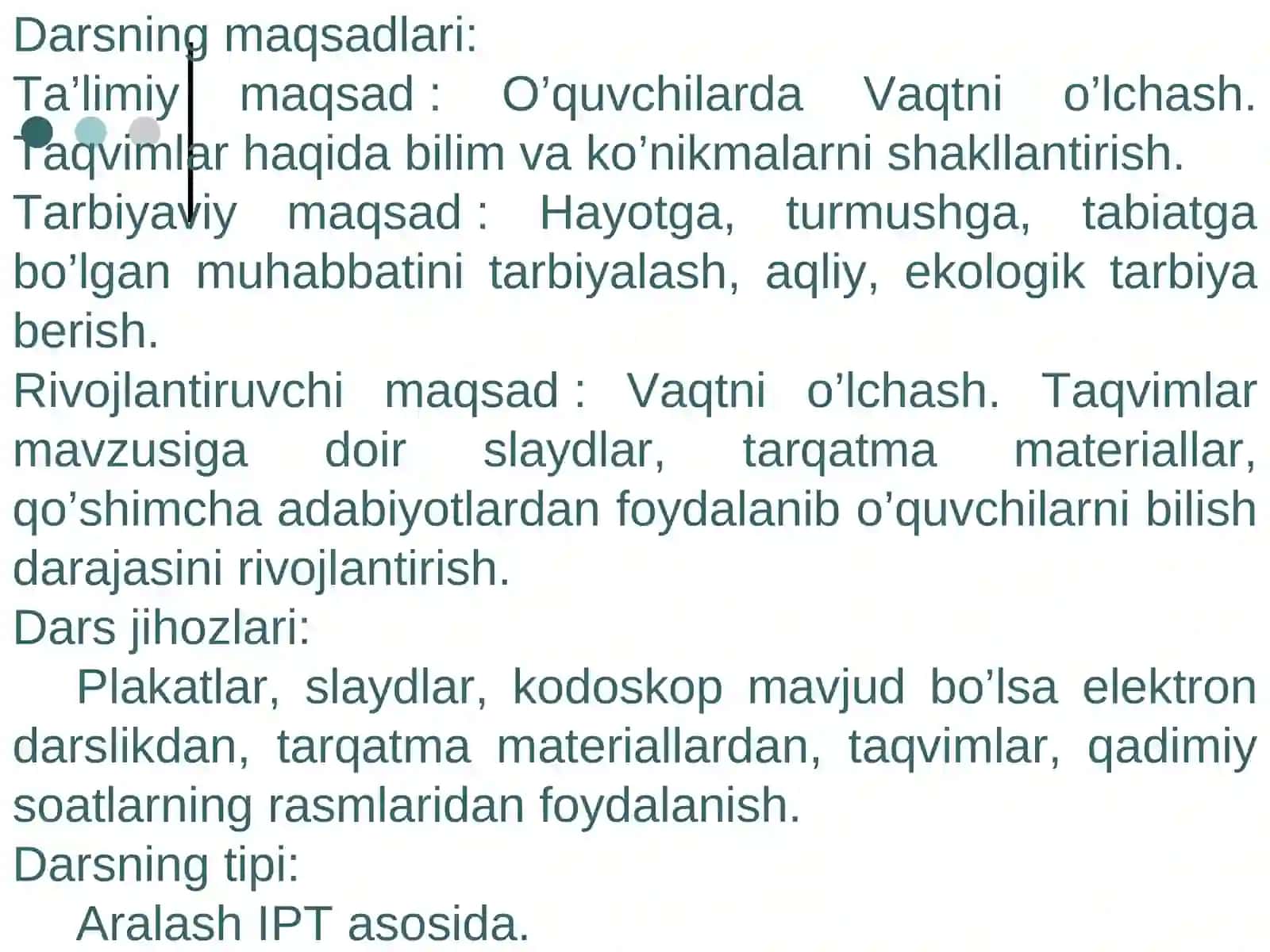 Vaqtni o'lchash. Taqvimlar 2