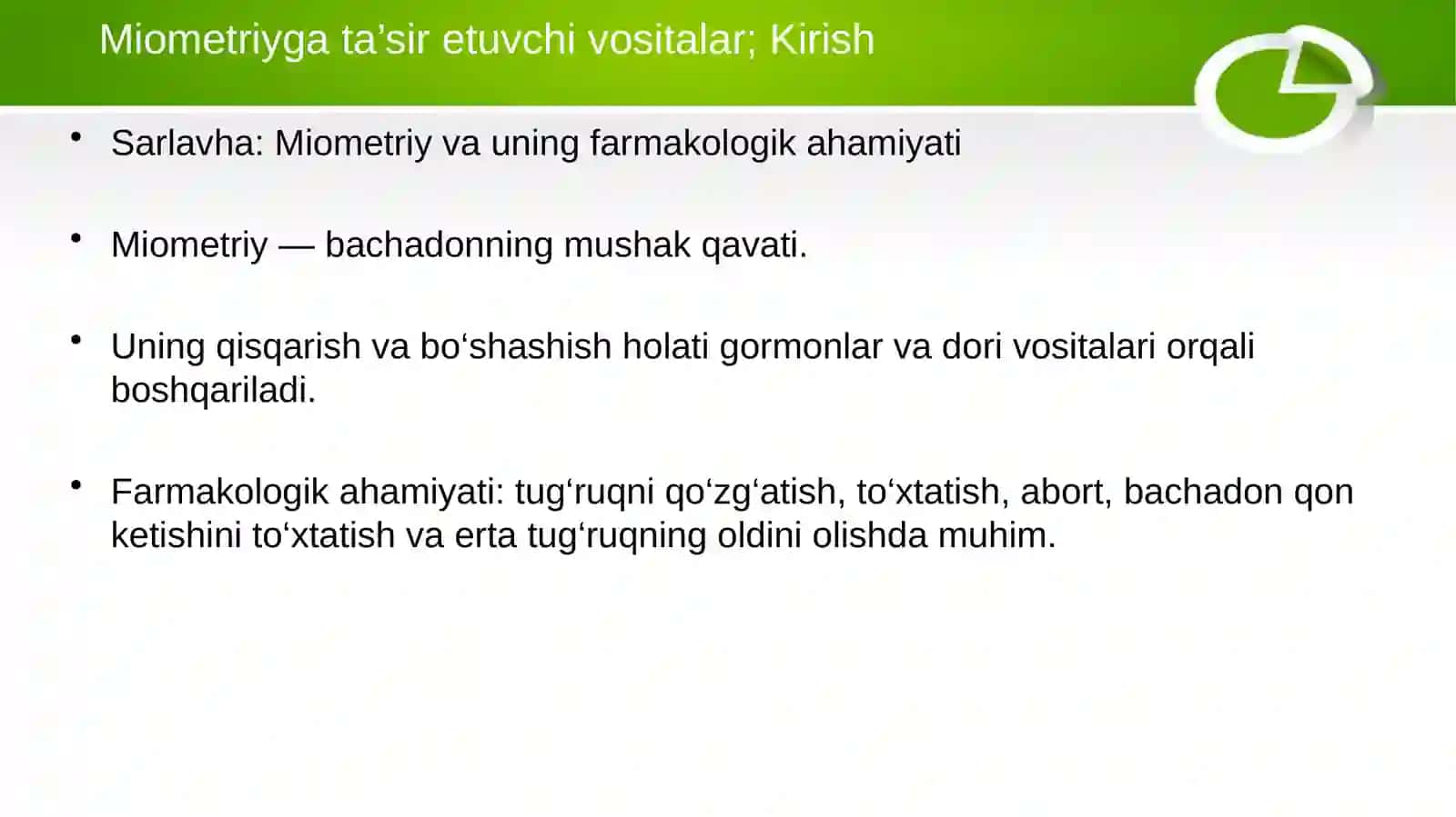 Miometriyga tasir etuvchi vositalar 2