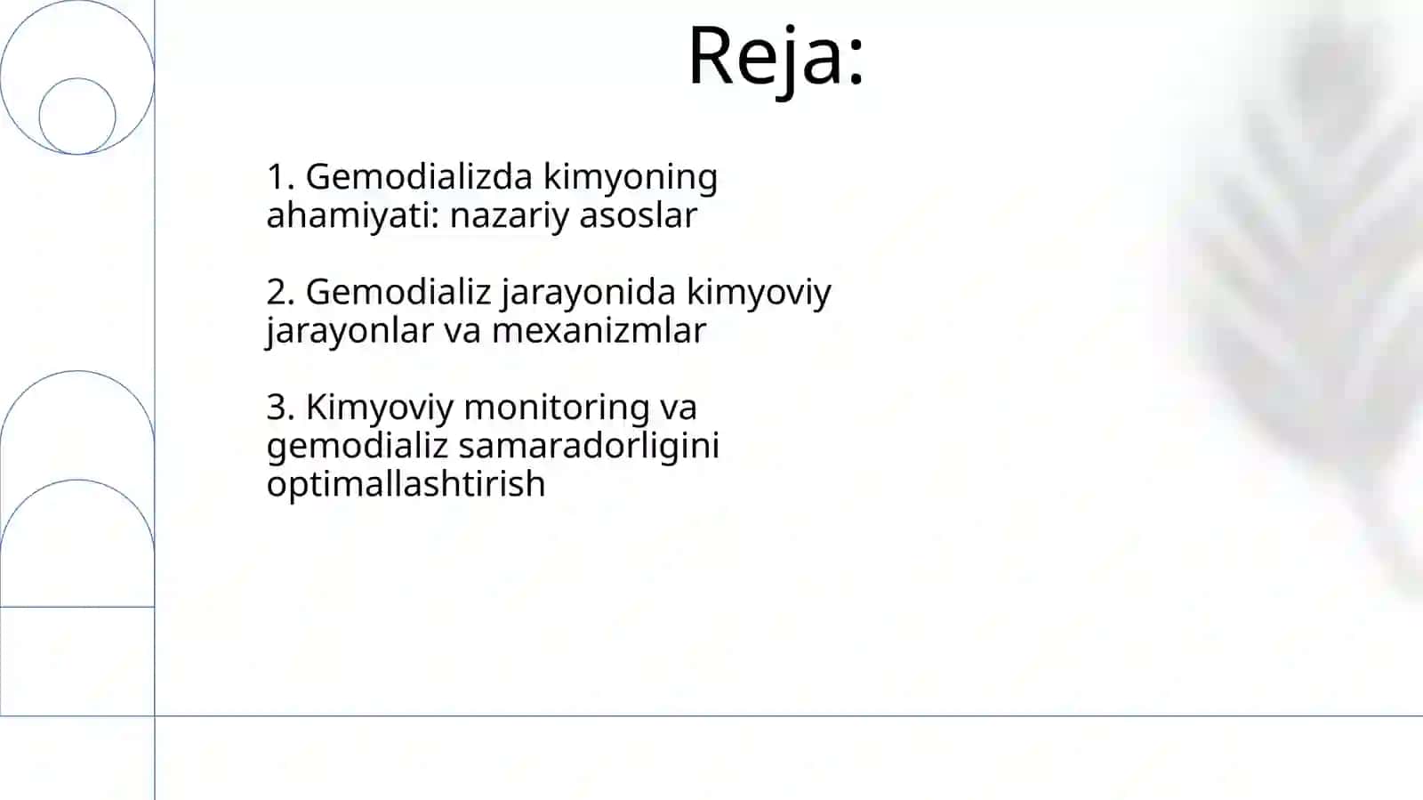 Gemodializda kimyoning ahamiyati. Nazariy tahlil, misollar bilan tushuntirish 2
