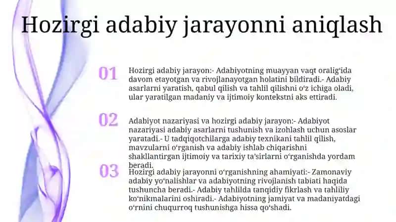 Hozirgi Adabiy Jarayon Faning Adabiyotshunoslikdagi O'Rni 2