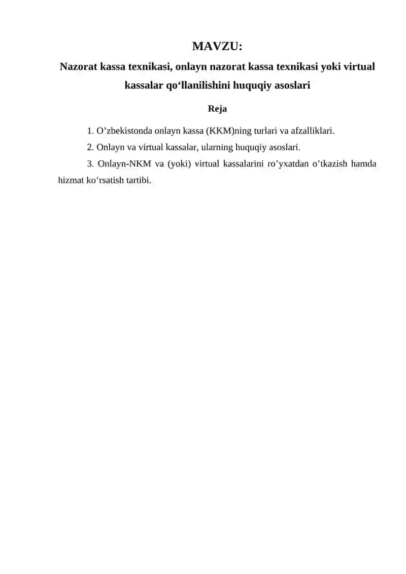 Onlayn va virtual kassalar huquqiy asoslari 2