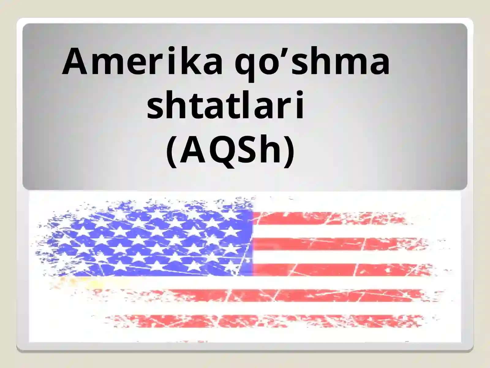 Amerika qo’shmashtatlari(AQSh) 2