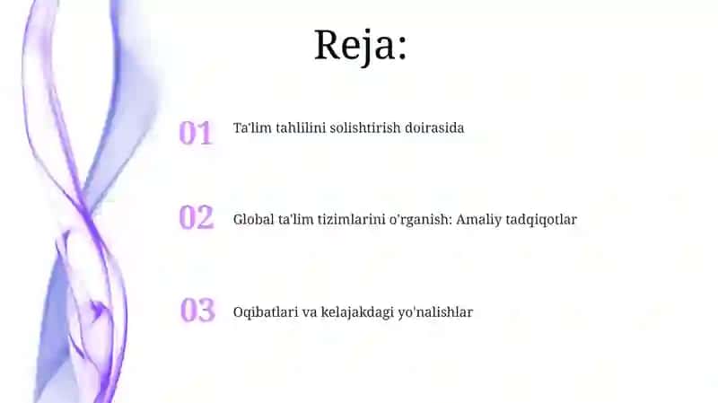 Jahon ta'lim tizimlarini solishtirma tahlil qilish 2