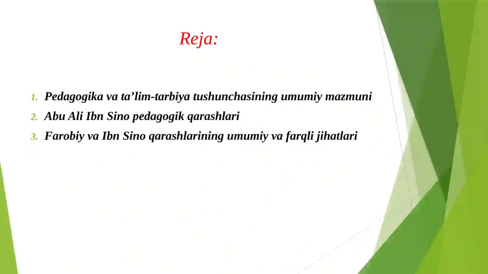 Abu Nasr Farobiy va Abu Ali Ibn Sino Ta'lim-tarbiya haqidagi pedagogik qarashlari 2
