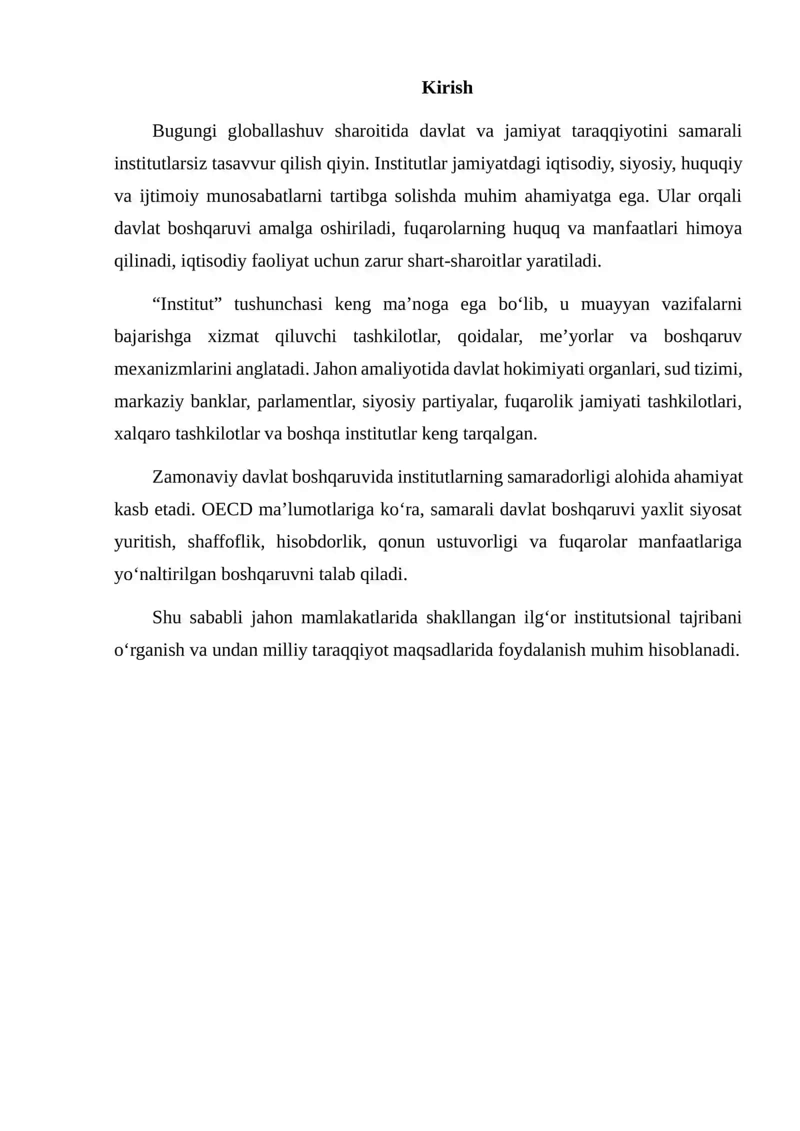 JAHON AMALIYOTIDA KENG TARQALGAN INSTITUTLAR FAOLIYATINI O’RGANISH 2
