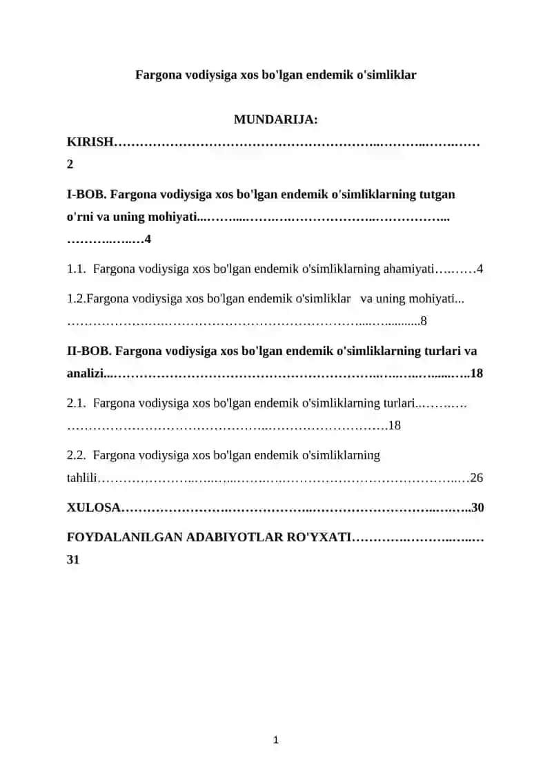 Fargona vodiysiga xos bo'lgan endemik o'simliklar 2