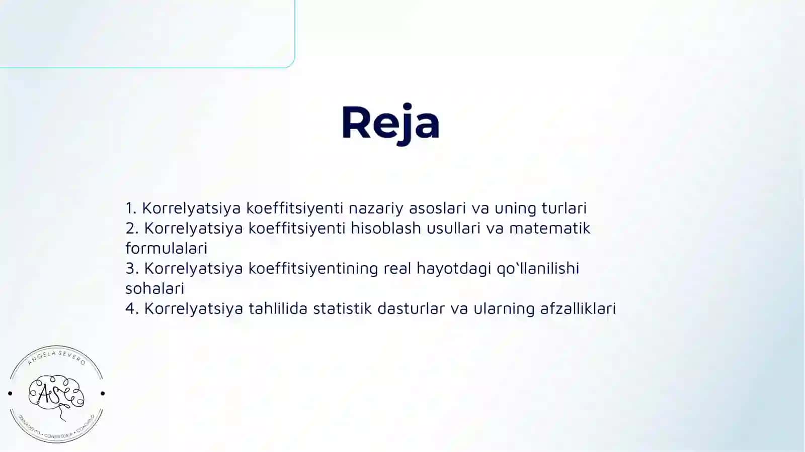EHTIMOLLIK VA STATISTIKA FANIDAN KORRELYATSIYA KOEFFITSIYENTI TADBIQLARI 2