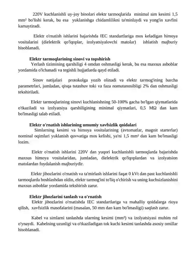 Elektrmontaj ishlarini bajarishning umumiy prinsiplari 2