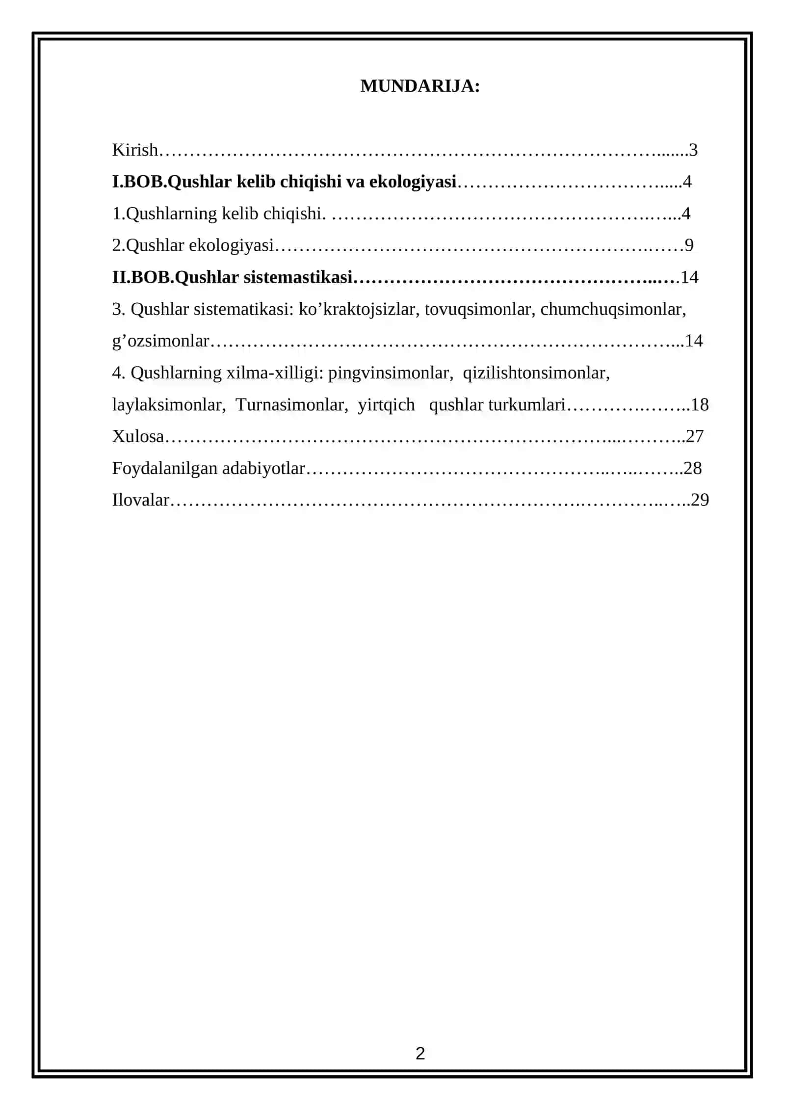 QUSHLARNING KO’PAYISHI VA RIVOJLANISH XUSUSIYATLARI 2