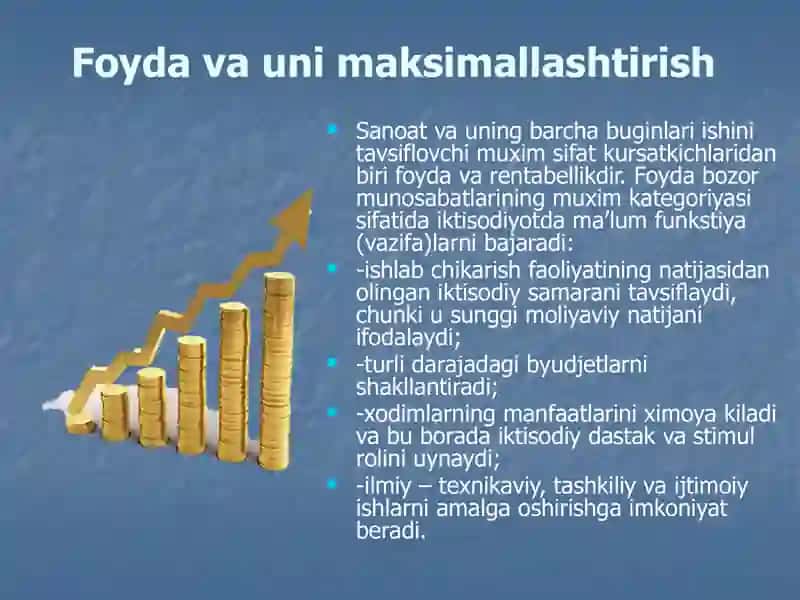 Foyda va rentabellik, ularni hisoblash usullar 2