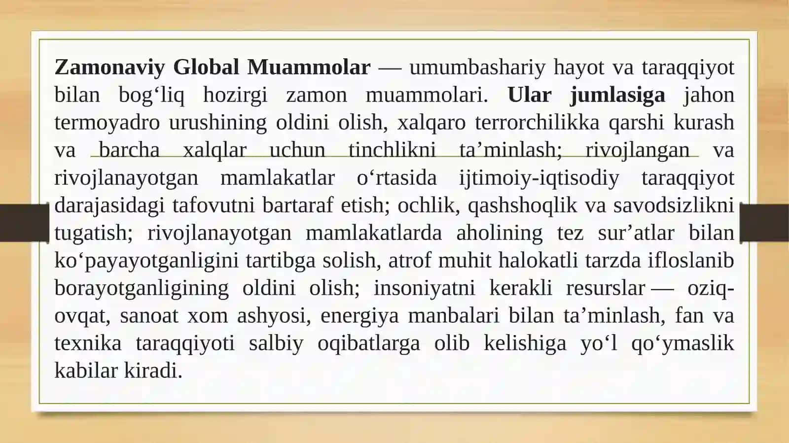 Zamonaviy global iqtisodiy muammolar 2