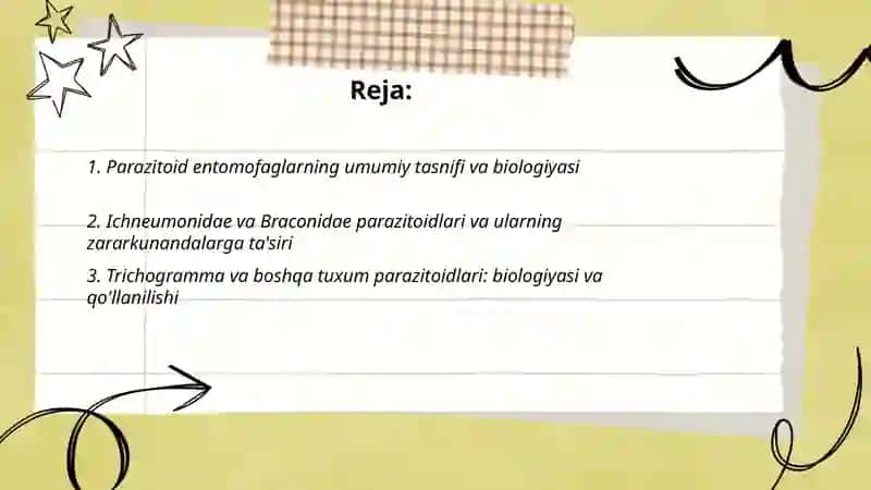 Biologik nazorat agentlari. Zararkunandalarning parazit entomofaglari 2