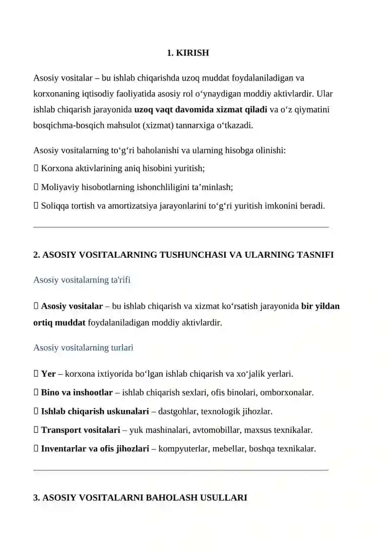 ASOSIY VOSITALARNING BAHOLANISHI VA ULARNING HISOBGA OLISH VAZIFALARI 2