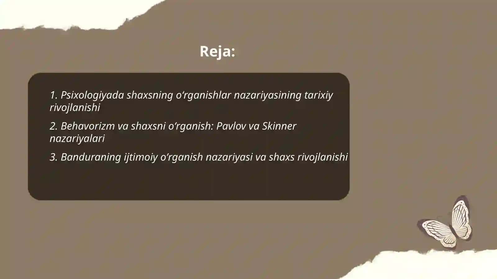 Psixologiyada shaxsning oʻrganishlar nazariyasi 2