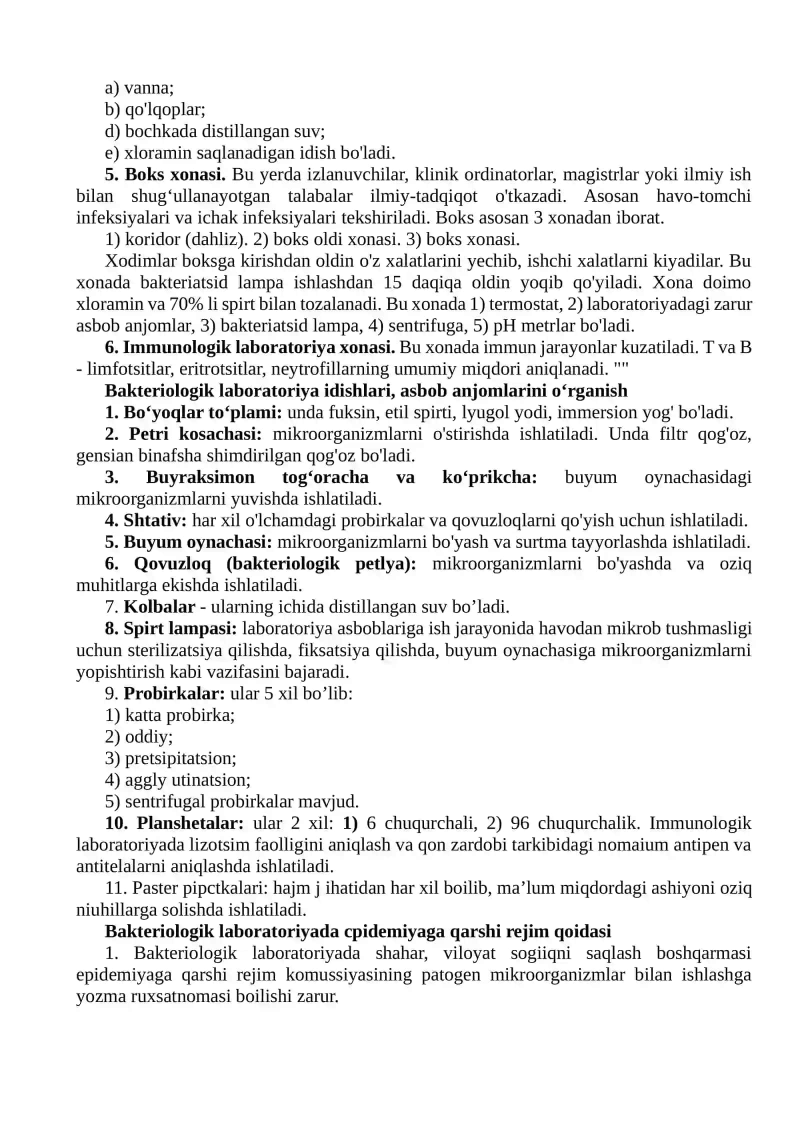 Bakteriologik laboratoriyalarda ishlash qoidalari 2