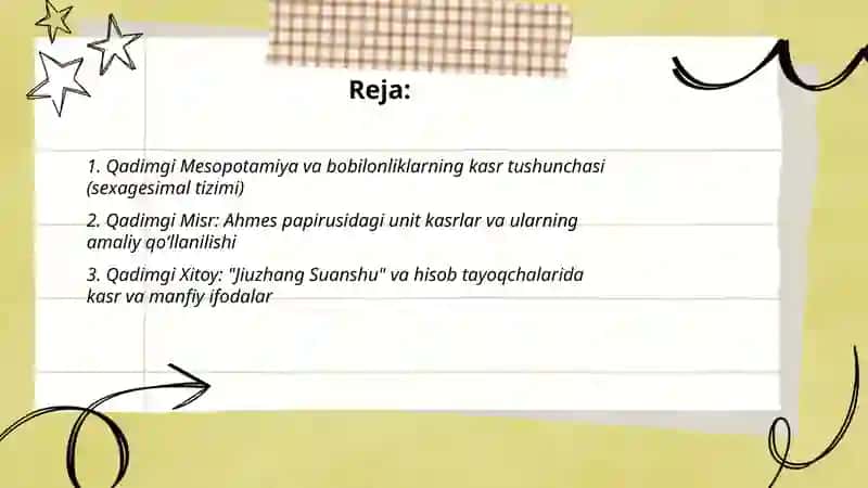 Manfiy son va kasr tushunchasining vujudga kelishi haqida tarixiy maʼlumot 2