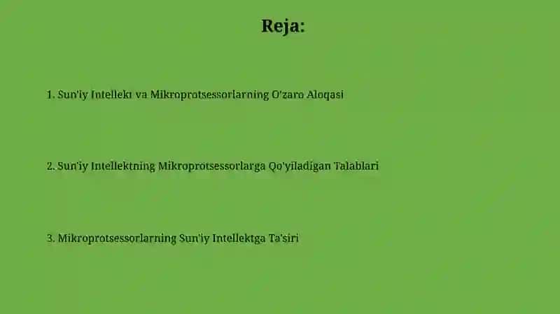 Sun'iy intellekt va mikropratsessorlar 2