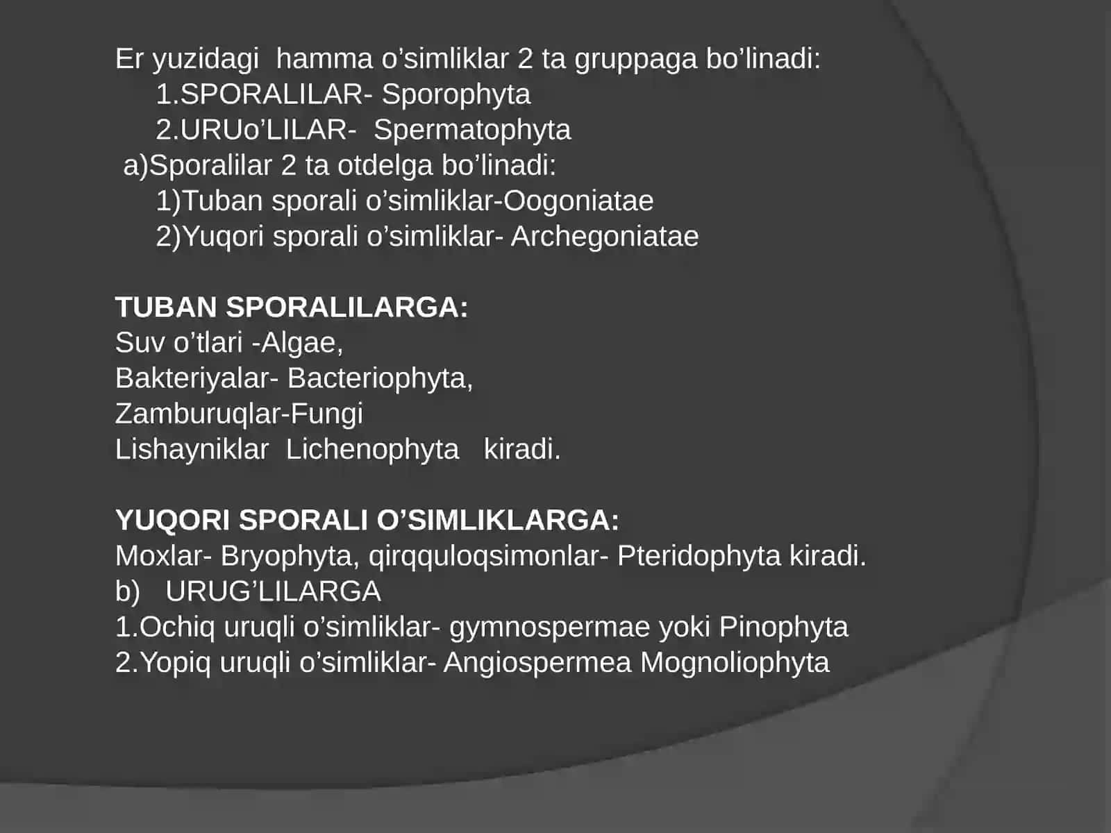 Tuban sporali o’simliklar: suv o’tlari, zamburug’lar va lishayniklar 2