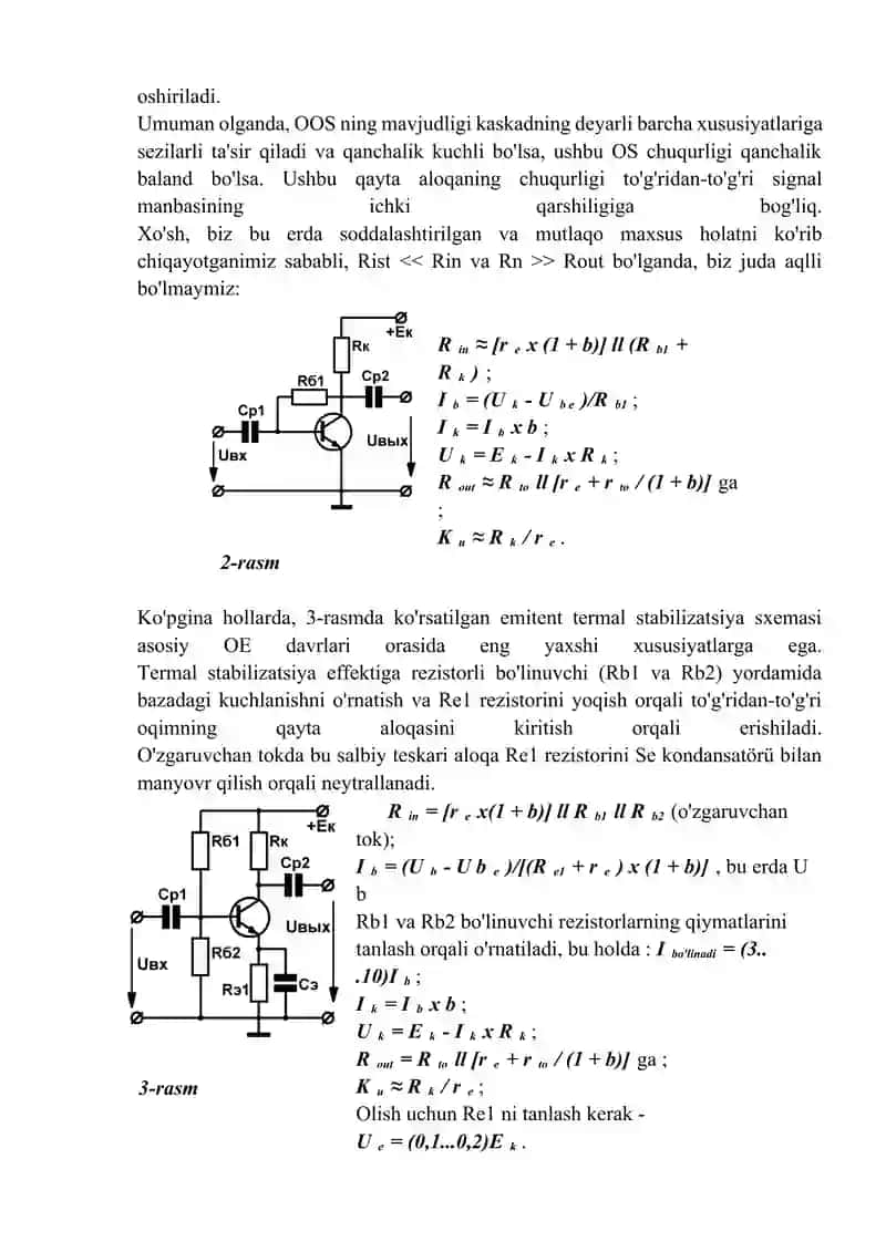 Tranzistorli Kuchaytirgichlarni Hisoblash 2