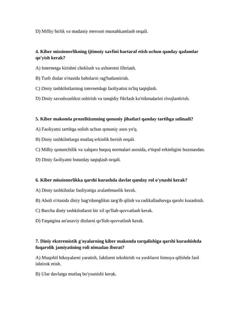 Kiber makonda din. missionerlik va prozelitizmning ijtimoiy- siyosiy xavfi 2