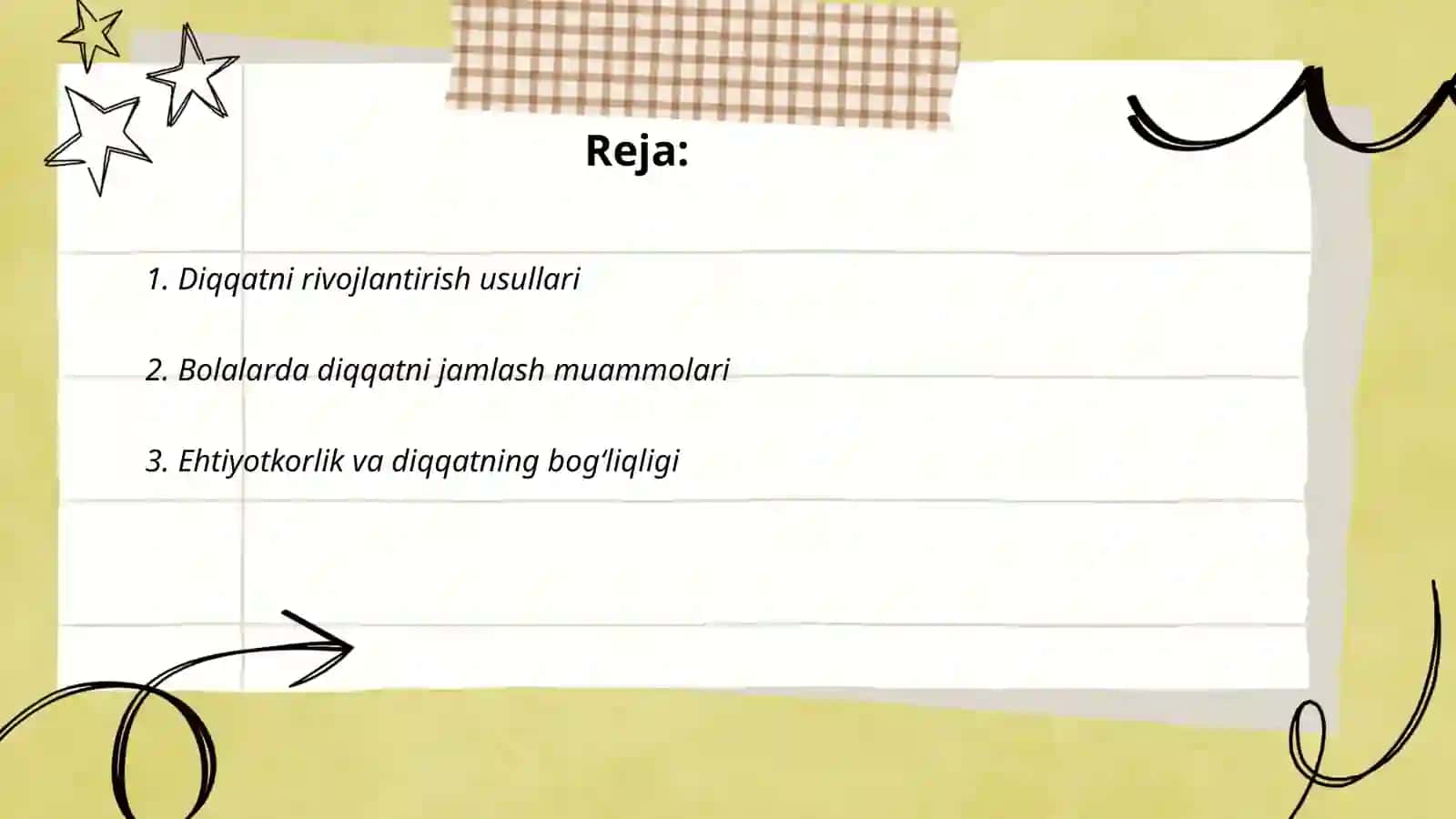 Bolalarda psixik jarayonlarning rivojlanishi (diqqat, xotira, sezgi) 2