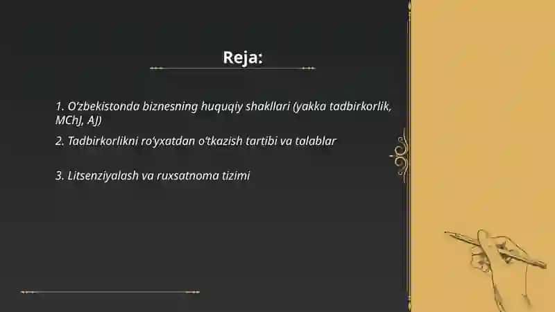 Oʻzbekistonda biznesning tashkiliy asoslar 2