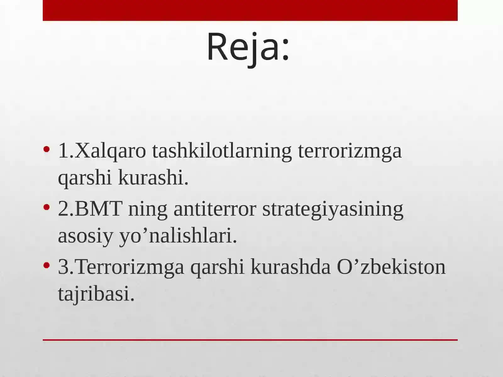 Dunyo hamjamiyatining ekstremizm va terrorizmga qarshi kurash tajribasi 2