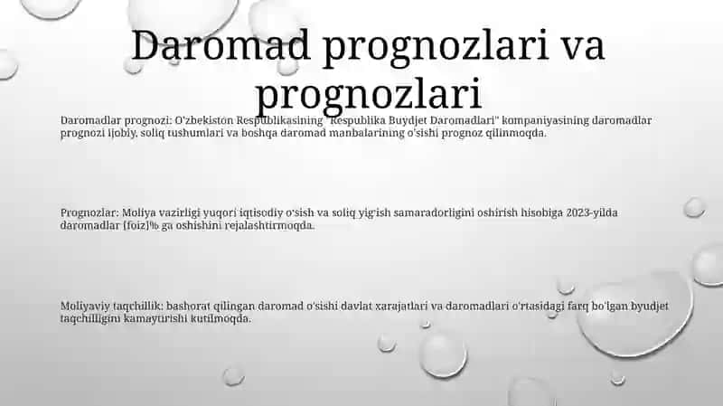 O'Zbekiston Respublikasining Respublika Buydjet Daromadlari 2
