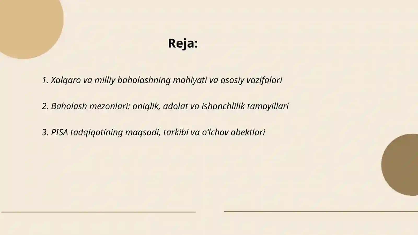 Xalqaro va milliy baholash 2