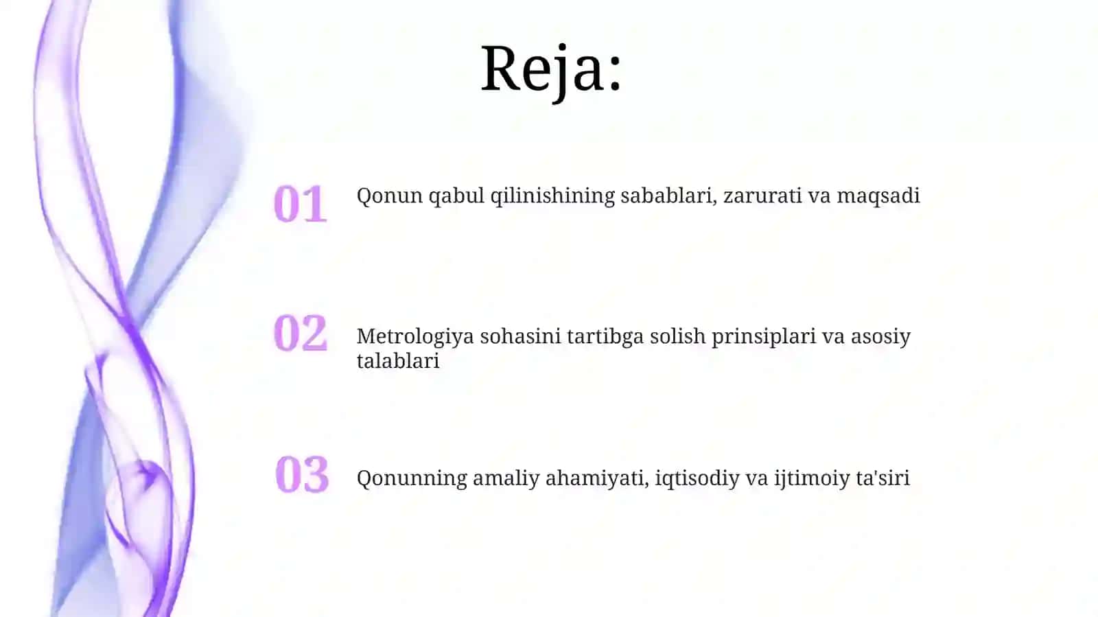 Oʻzbekiston Respublikasi metrologiya toʻgʻrisidagi qonunni qabul qilish 2