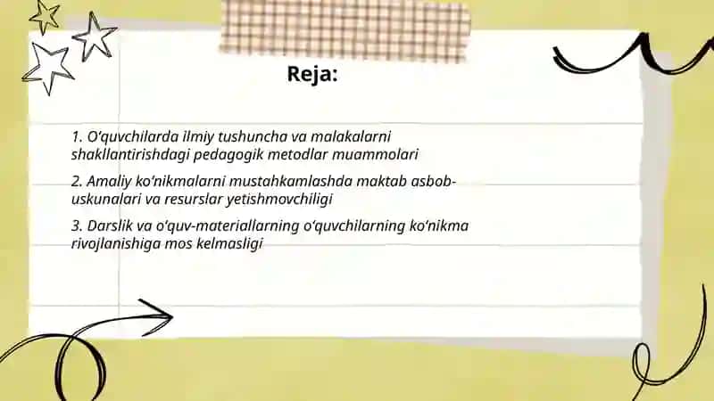 Oquvchilarda bilim koʻnikma va malakalarini tarkib orttirish muammolari 2