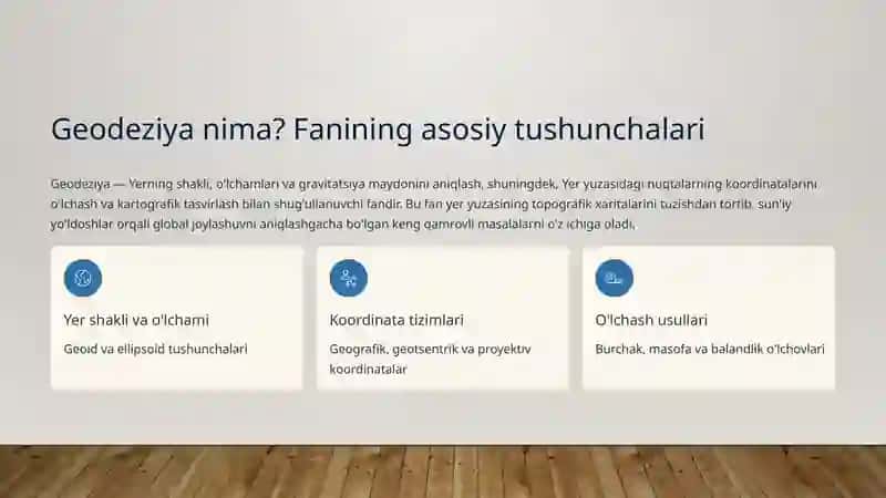 Kirish Geodeziya fani qisqacha rivojlanish tarixi va vazifalari 2