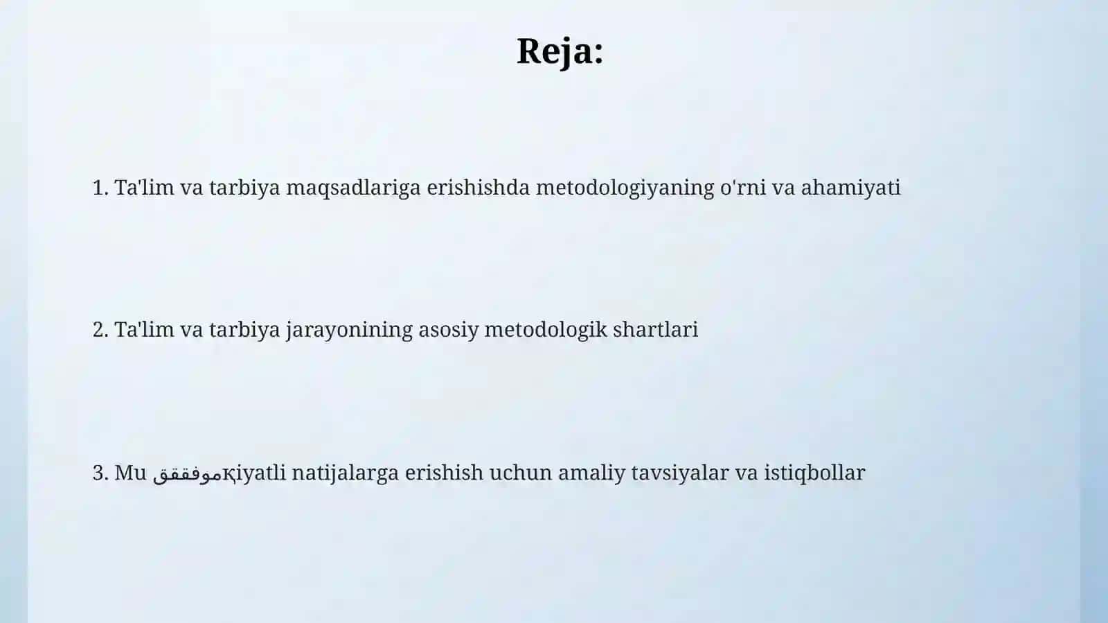 Ta'lim metodologiyasi 2