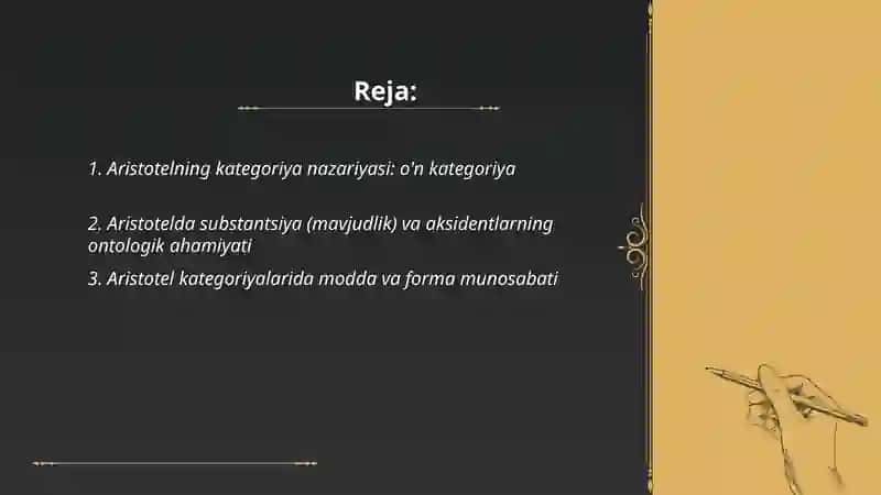 Aristotelning kategoriya nazariyasi 2