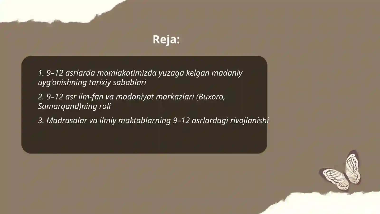 Roy bergan madaniy uygonish 2