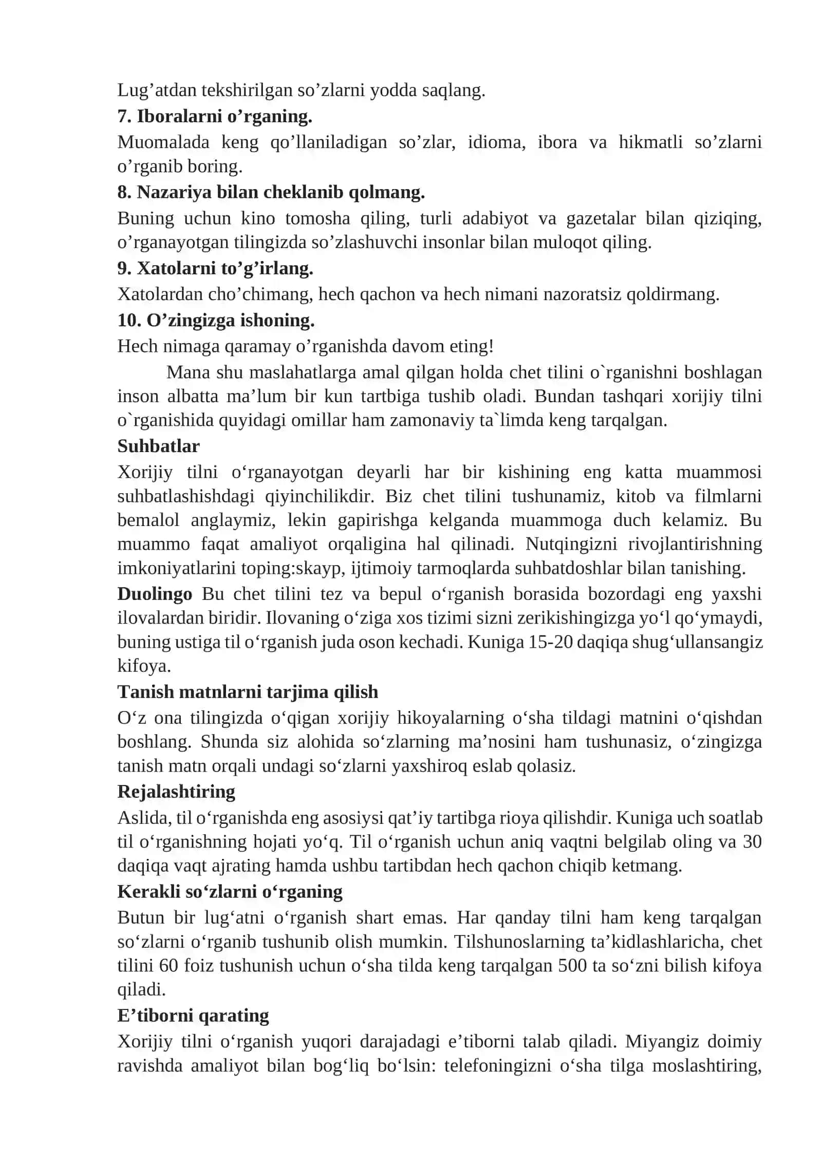 MAQOLA Xorijiy til o`rganishda qo`l keladigan qoidalar 2