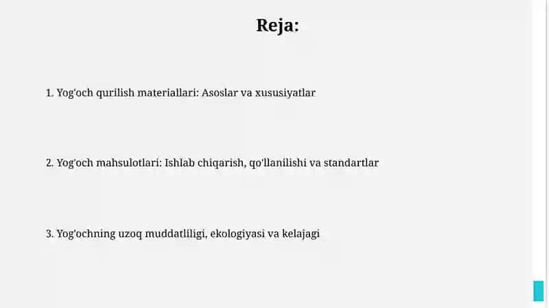 Yog'och qurilish materiallari va mahsulotlar 2