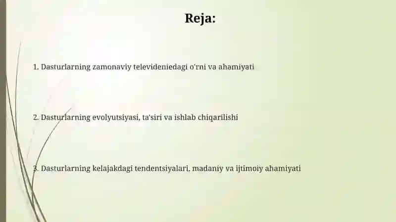 Zamonaviy televideniyeda ko'rsatuvlarning tutgan o'rni va ahamiyati 2