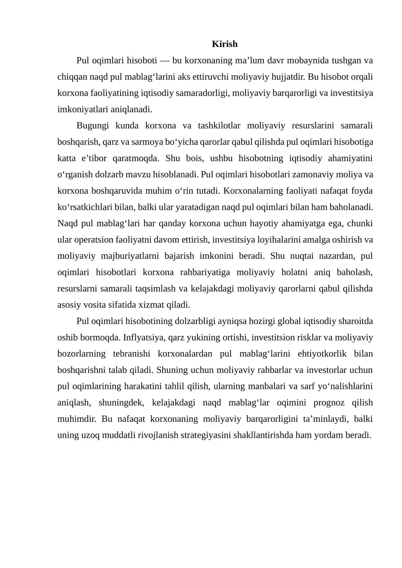 Pul Oqimlari Hisobotini Tahlil Qilish 2