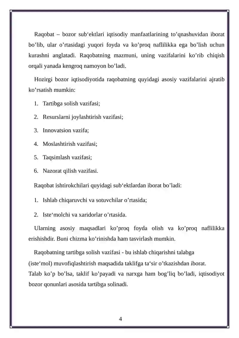 Raqobatning asosiy shakllari va usullari 2