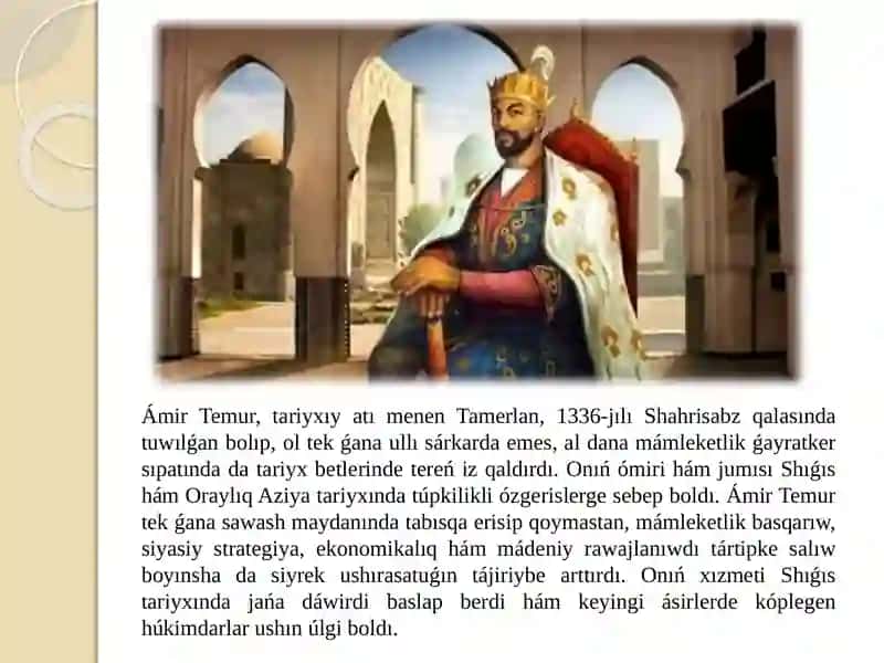 Ámir Temur - mámleketlik gayratker hámsárkarda 2