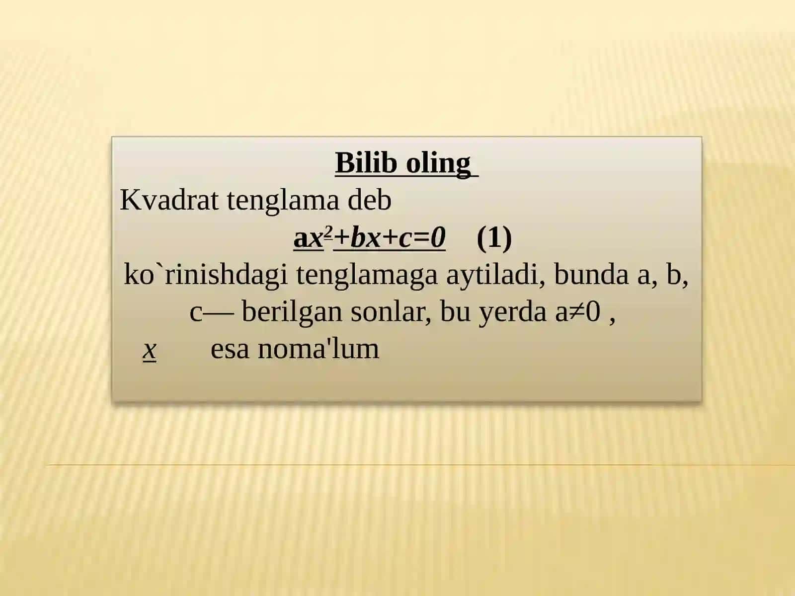 "Kvadrat  tenglama  va  uning  ildizlari" 2