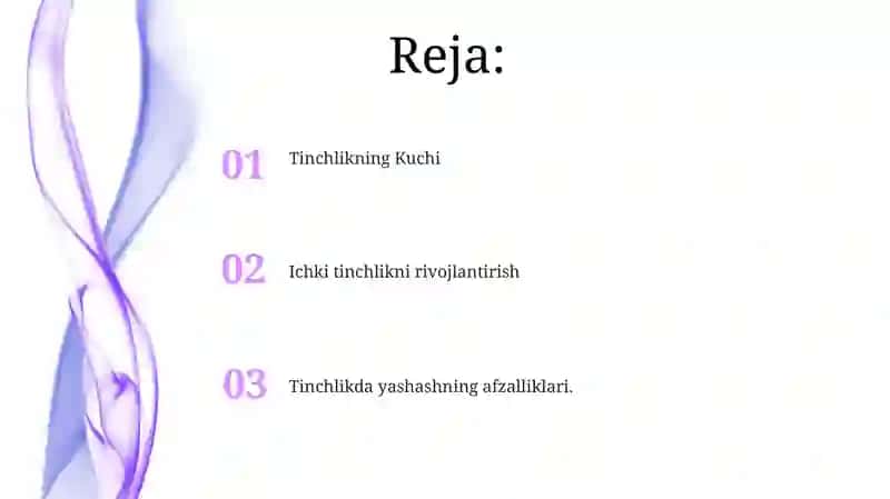 Tinch va xotirjam yashash baxti 2